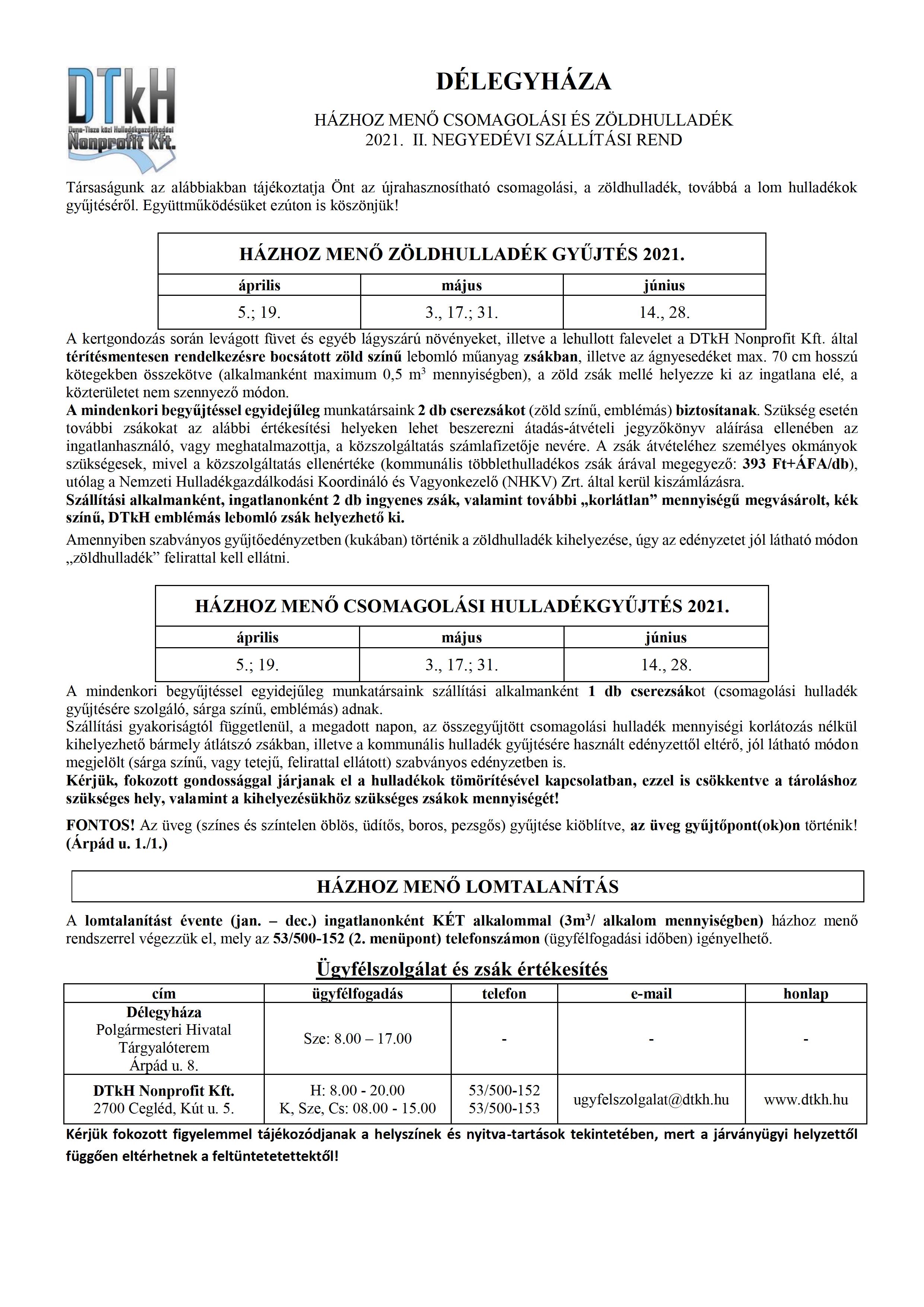 Délegyháza tájékoztató 2021 II né
