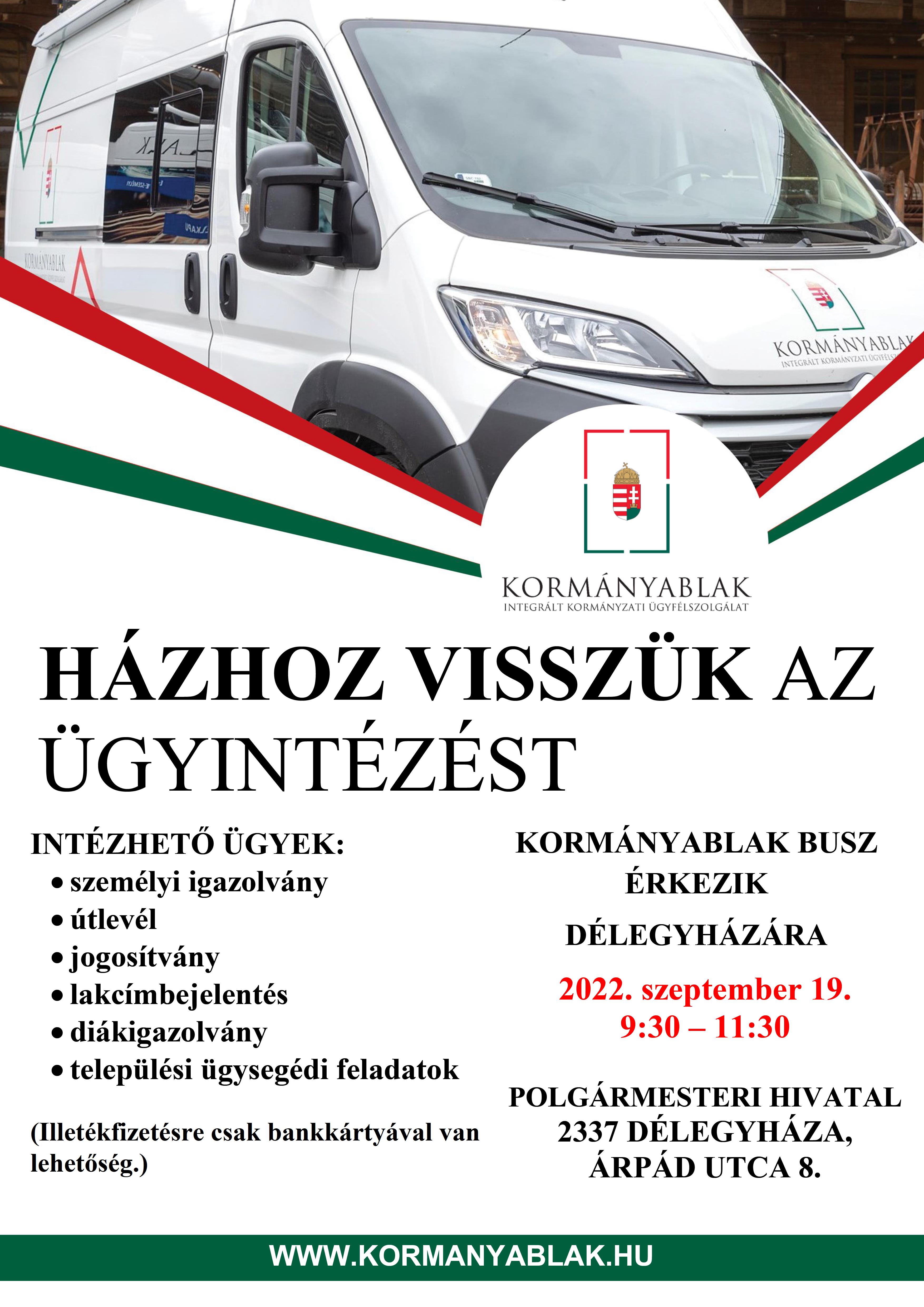 Plakát KAB busz Délegyháza 2022.09