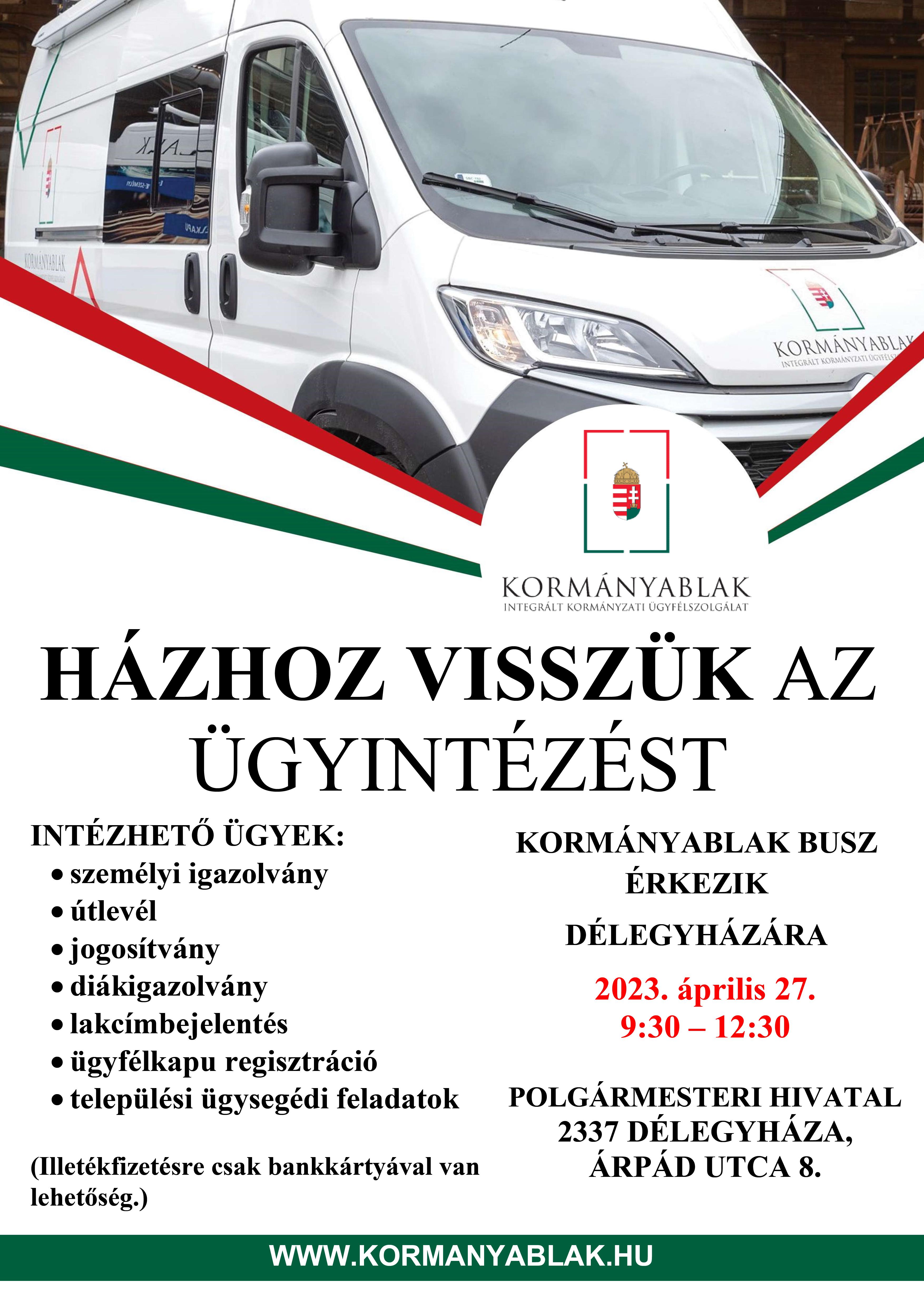 Plakát KAB busz Délegyháza 2023.04.27